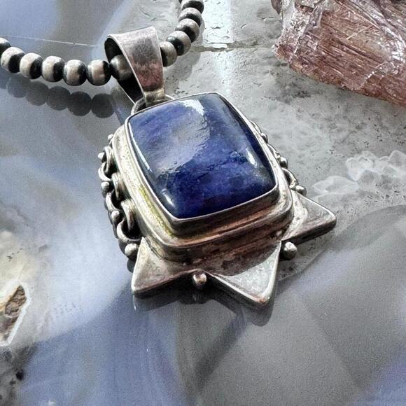 Silver Rectangle Sodalite Decorated Fashion Pendant For Women - Picture 4 of 10